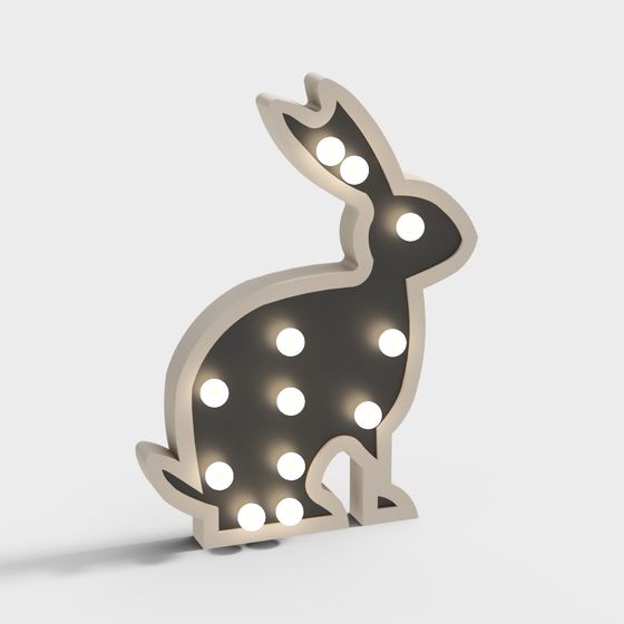 Charming Rabbit Lamp Low-Poly 3D model