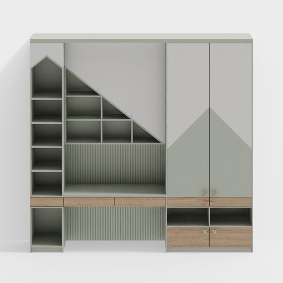 City Corner Bookshelf 3D model for Creative Spaces