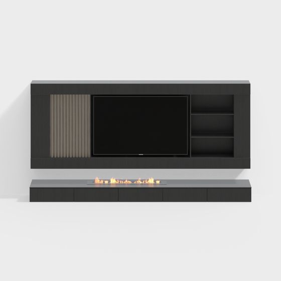 Contemporary Low-Poly TV Unit 3D model