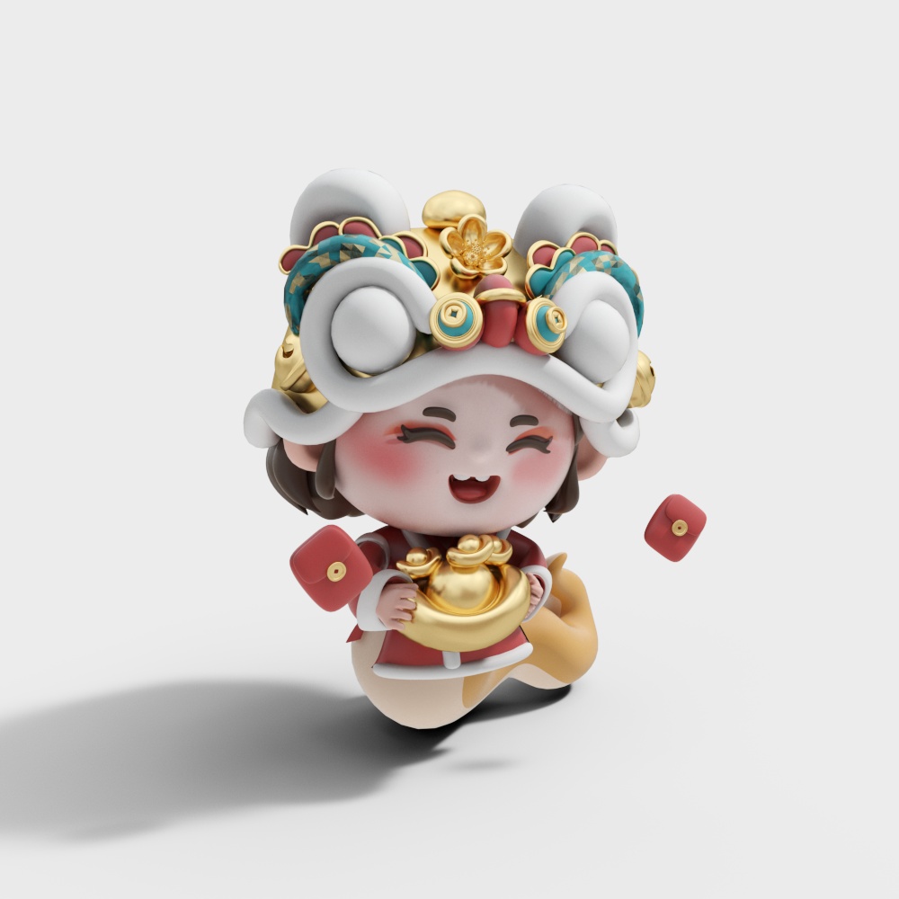 Đồ trang trí tượng rắn Yuanbao hoạt hình