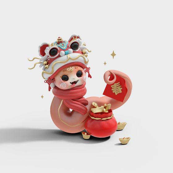 Lucky Mouse 3D model for Spring Festival
