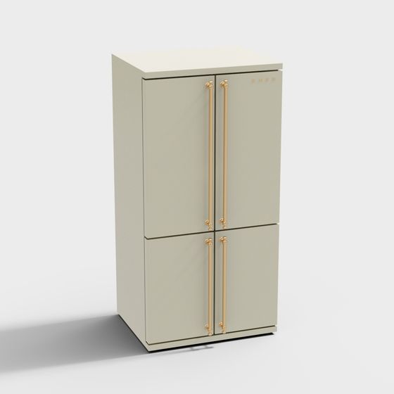 Elegant Low-Poly Refrigerator 3D model
