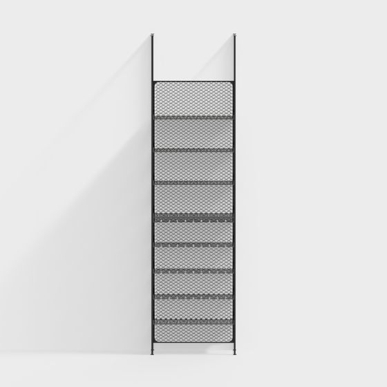 Stylish Urban Grid Bookshelf 3D model for Modern Spaces