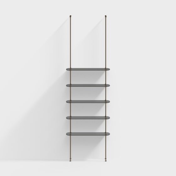 Stylish Suspended Bookshelf 3D model for Contemporary Spaces