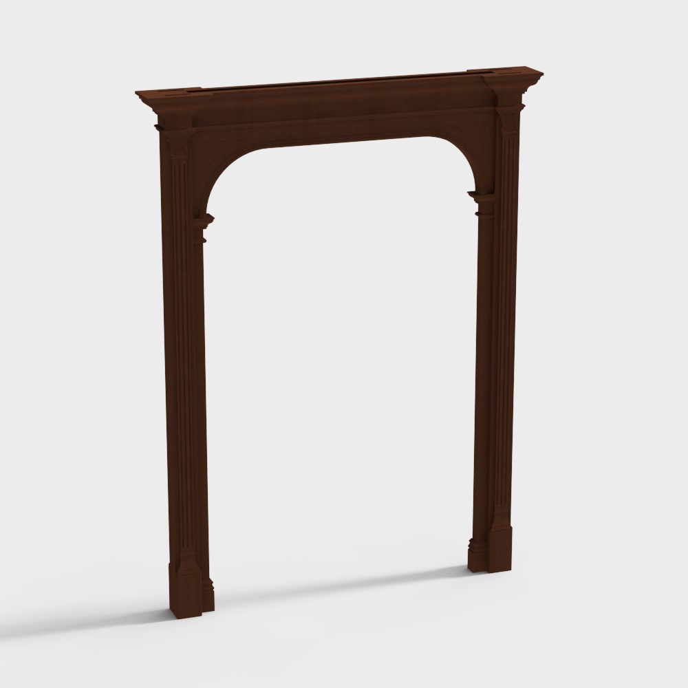 Roman Column Archway 3D Model – Classical Wooden Design