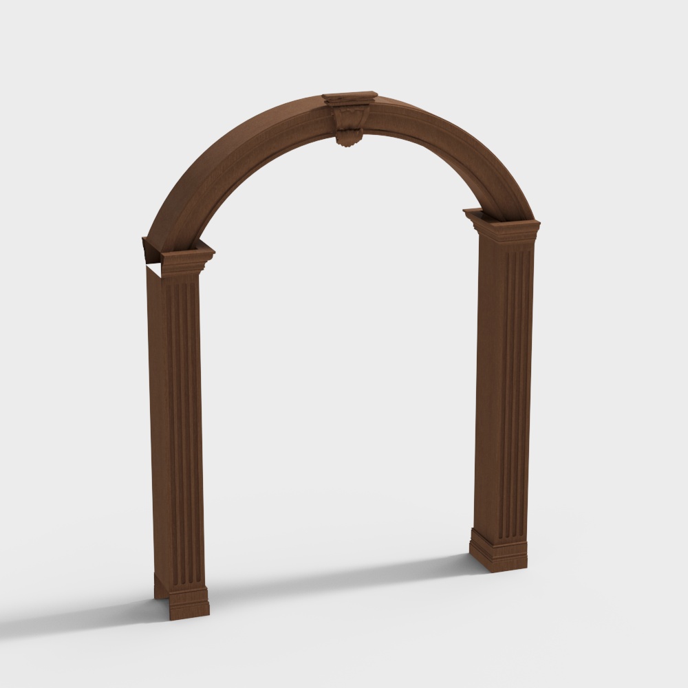 Roman Arch 3D Model – Low-Poly Wood Texture