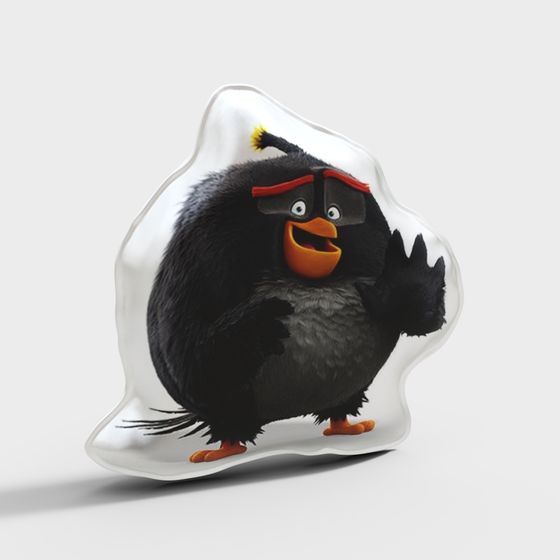 Cool Black Chicken Low-Poly 3D model