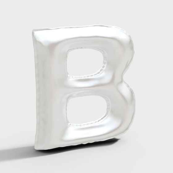 Stylish Letter B 3D Model with High Detail