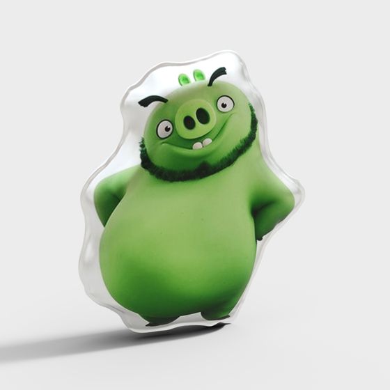 Cheerful Green Pig Low-Poly 3D Model