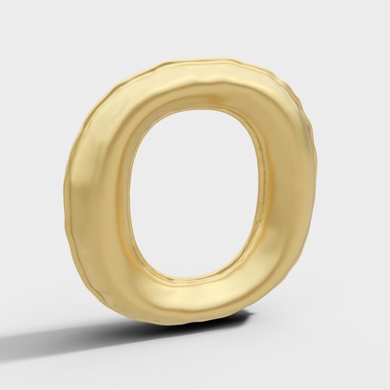 Golden Wave Ring 3D model