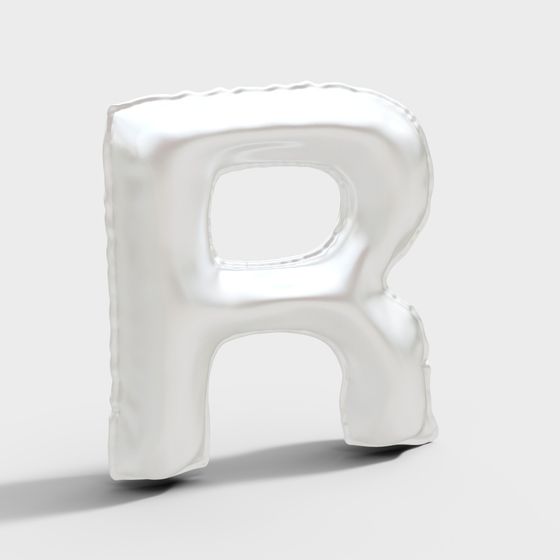 Modern Low-Poly 3D Model of Letter R