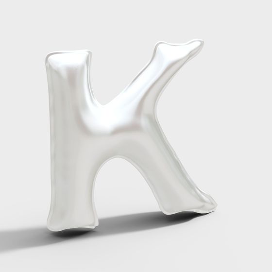 Stylish 3D Model of Letter 'K' for Creative Projects