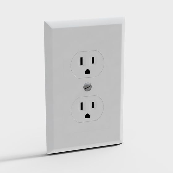 Minimalist Low-Poly High-Detail Socket 3D model