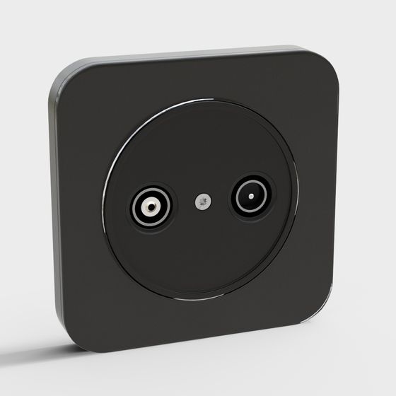 Minimalist 3D Socket Model for Modern Interiors