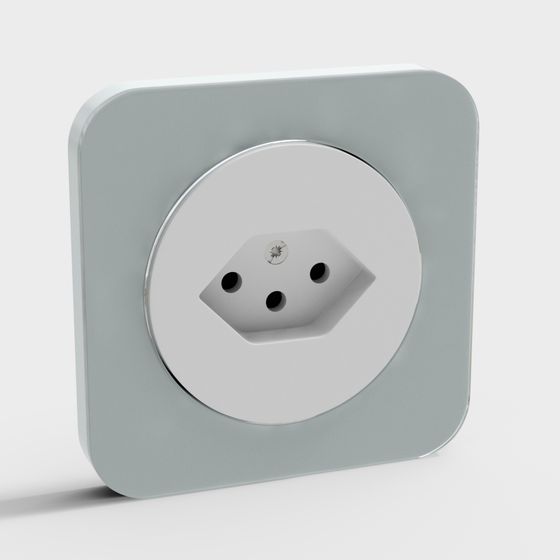 Minimalist 3D Socket Model for Modern Interiors