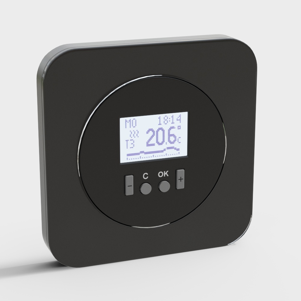 Minimalist Smart Thermostat 3D model