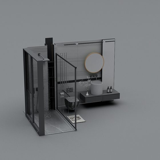 Modern Minimalist Bathroom 3D model
