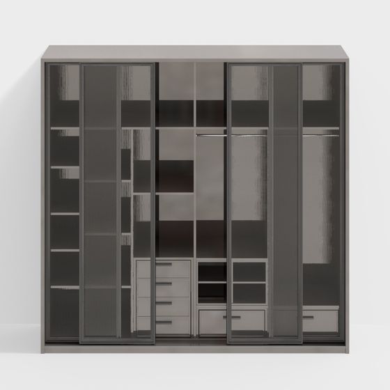 Glass Door Bookshelf 3D model