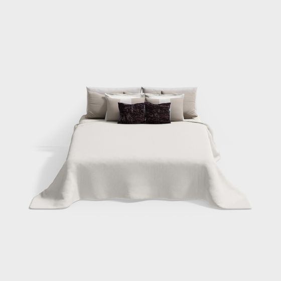 Chic Low-Poly Bed Model for Cozy Spaces 3D model