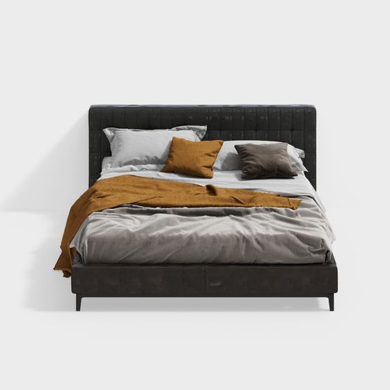 Elegant Modern Bed 3D model Design