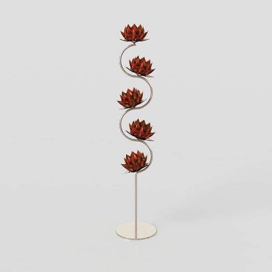 Spiral Lotus Lamp 3D model