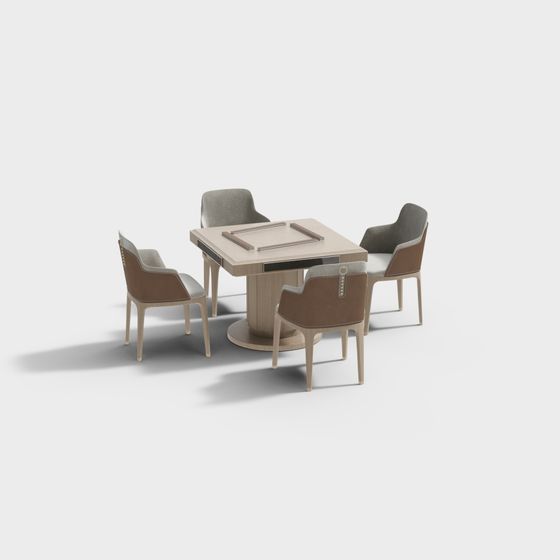 Urban Living Room Dining Table and Chair Set 3D model