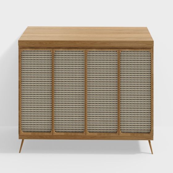 Minimalist Wooden Cabinet 3D model