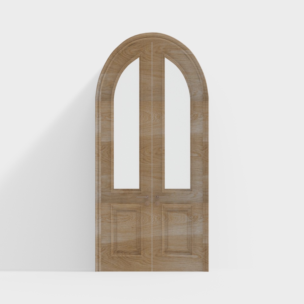 Elegant Arched Double Door 3D model