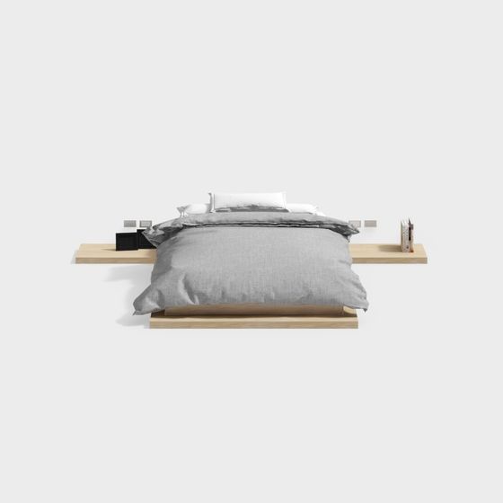 Modern Minimalist 3D Bed Frame Model