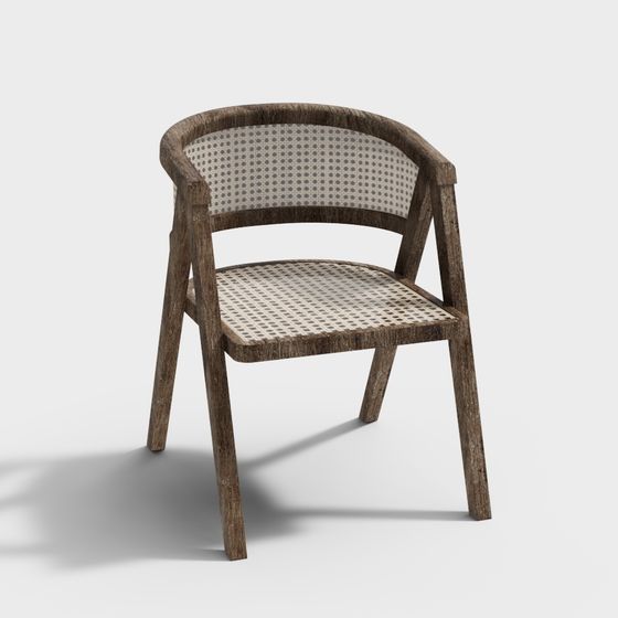 Vintage Wooden Chair 3D model