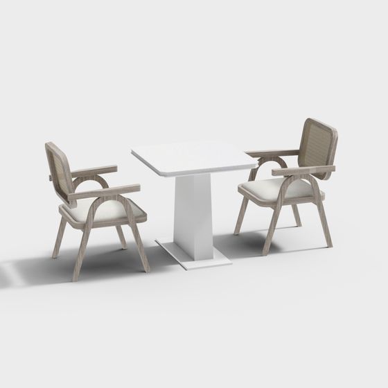 Urban Corner Coffee Table and Chairs Set 3D model