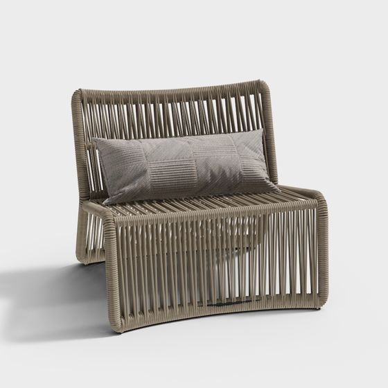 Woven Sofa 3D model for Modern Spaces