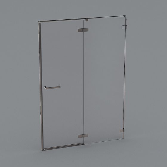 Minimalist Glass Shower Door 3D model