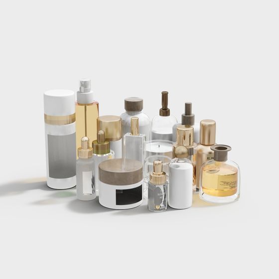 Luxury Minimalist 3D Bottle Set Model