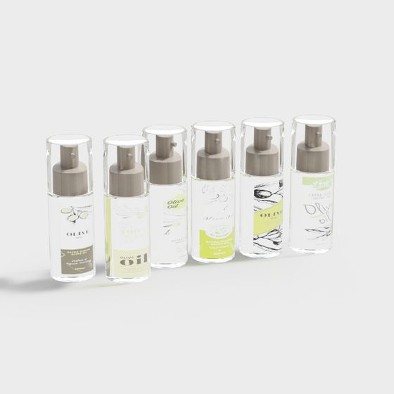 Realistic Olive Oil Spray Bottles 3D model