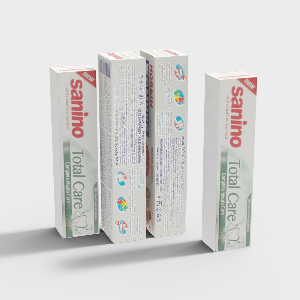 Sanino Total Care Toothpaste Packaging 3D model