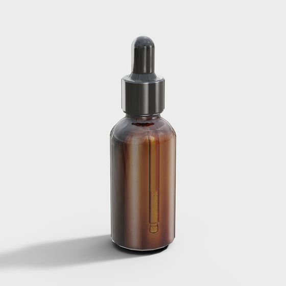 Stylish Glass Dropper Bottle 3D model