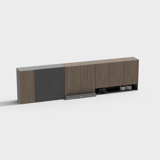 Contemporary Low Poly TV Cabinet 3D model