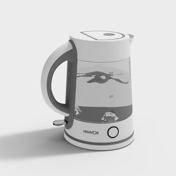 Minimalist Glass Electric Kettle 3D model