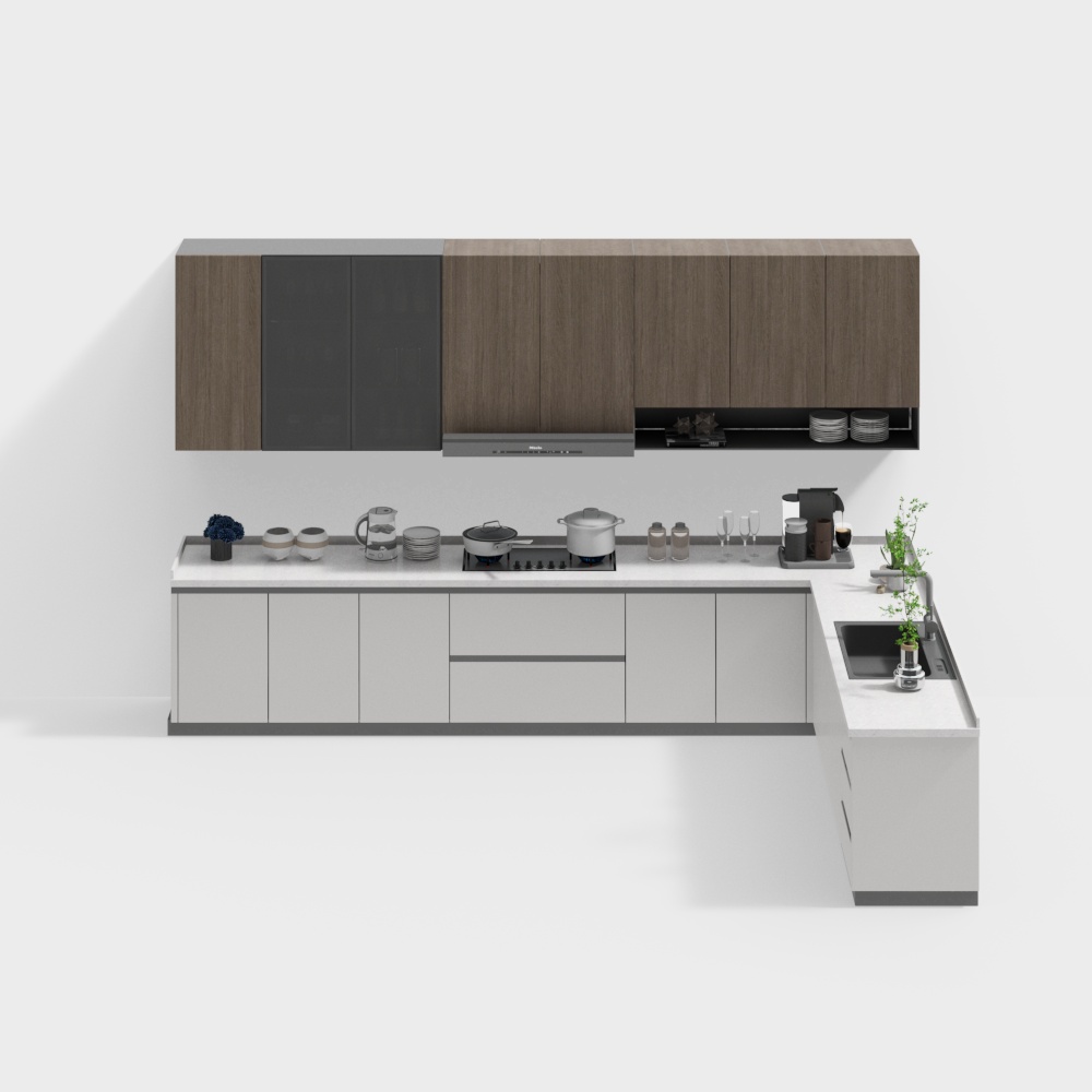 Cream Colored Modern Kitchen Set