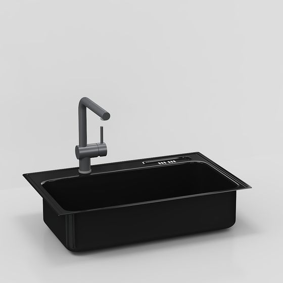 Stylish Low-Poly Kitchen Sink 3D model