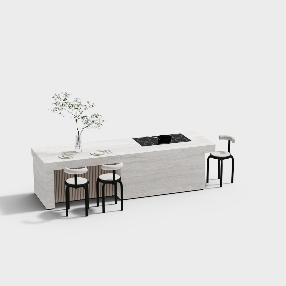 Indochinese Style Kitchen Island