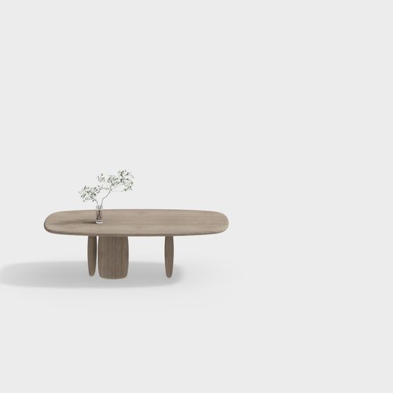 Sleek Wooden Dining Table 3D model