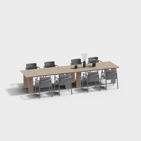 Modern Conference Table and Chairs 3D model