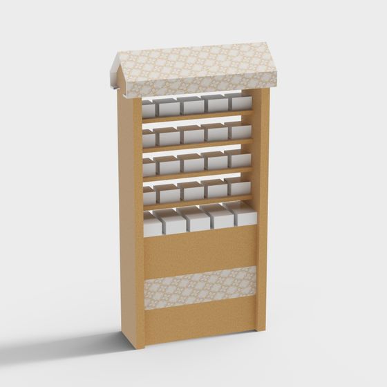 Elegant Low-Polygon Shelf 3D Model