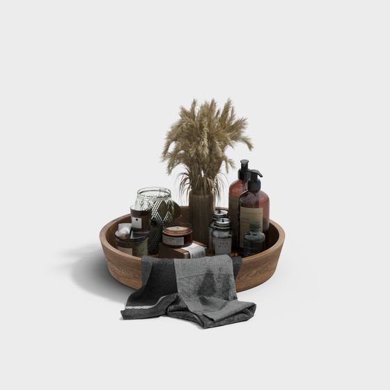 Wooden Tray Set 3D Model for Elegant Design Projects