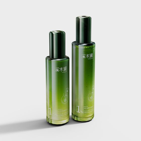 Simpocare Green Skincare Bottle 3D model