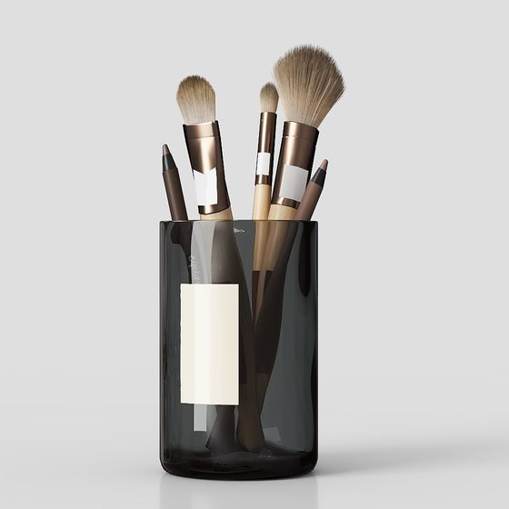 Elegant Makeup Brush 3D Model for Creative Projects