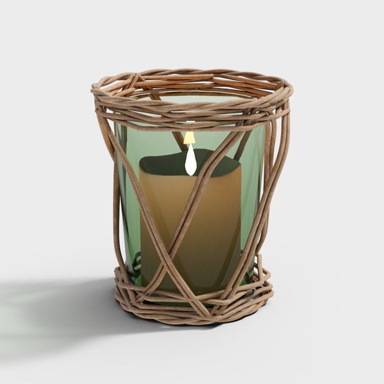Elegant Low-Polygon Candle Holder 3D model