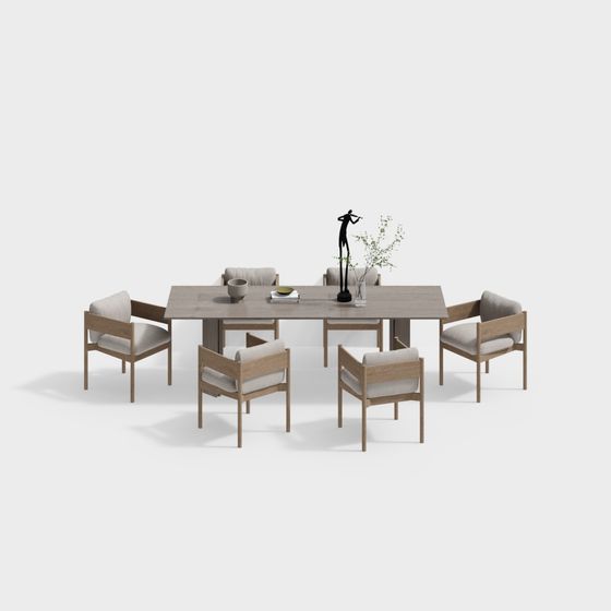 Modern Urban Living Room Furniture Set 3D Model